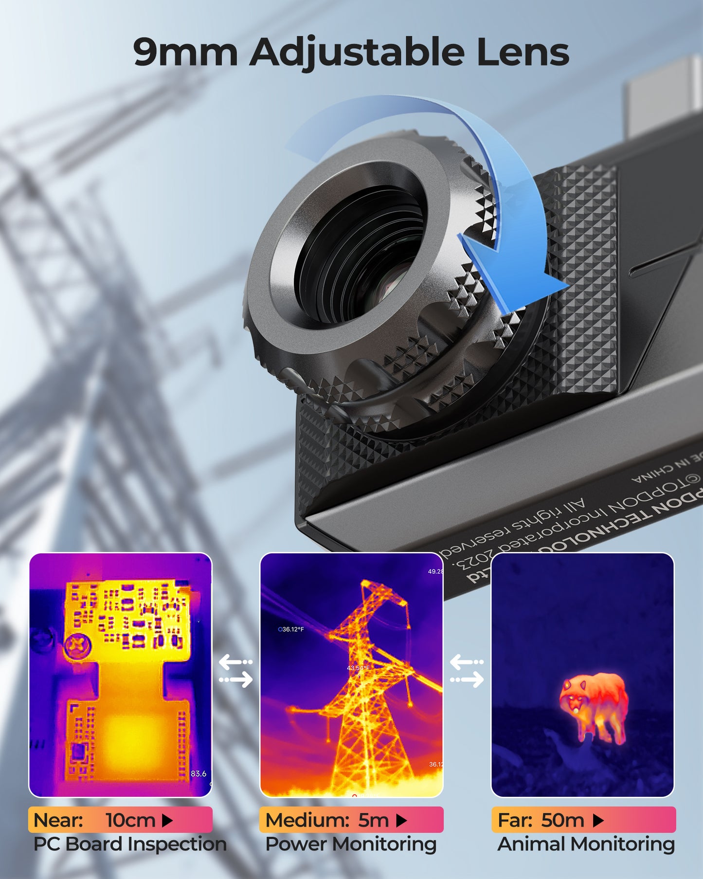 TOPDON Thermal Imaging Camera for Android Devices 9mm Adj. Lens