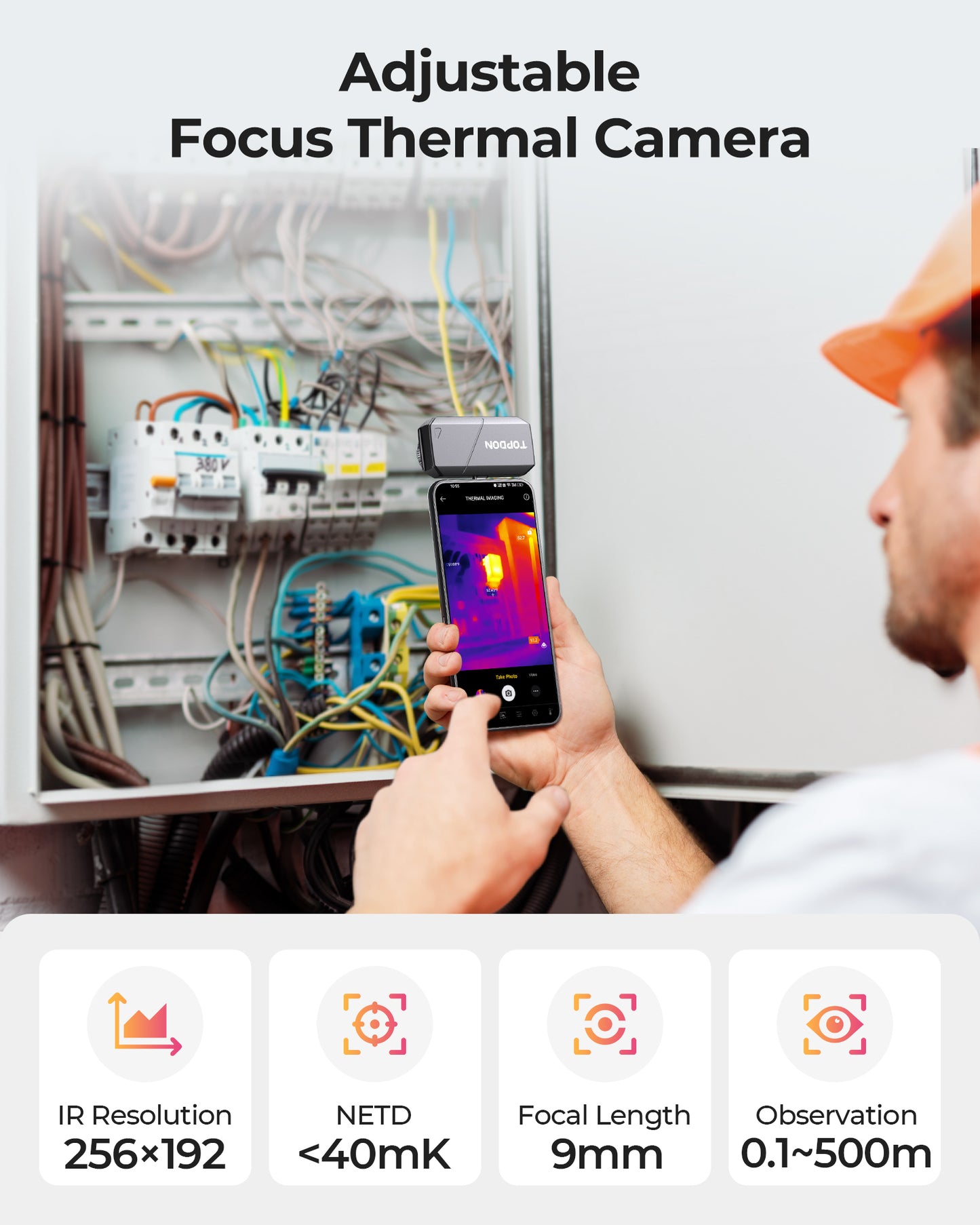 TOPDON Thermal Imaging Camera for Android Devices 9mm Adj. Lens