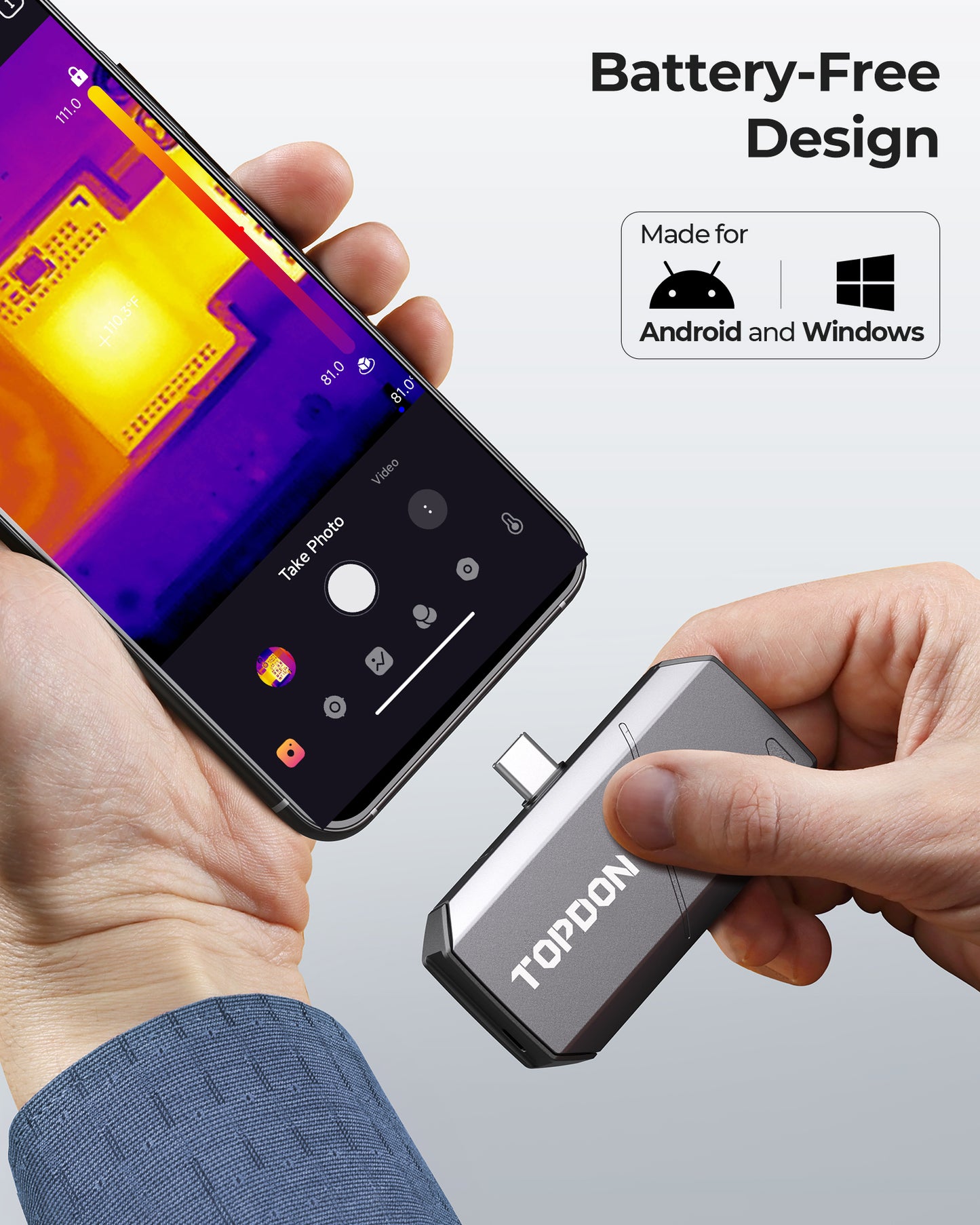 TOPDON Thermal Imaging Camera for Android Devices 9mm Adj. Lens