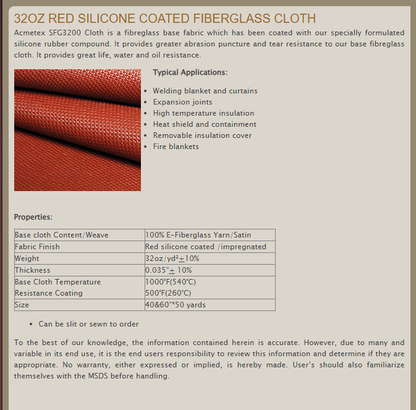 Shark Industries - Fiberglass and Silicon Welding Blanket – 38″ x 24″