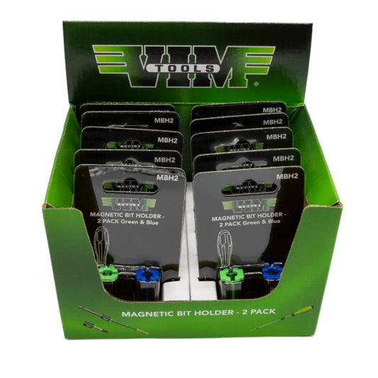 VIM Tools - MAGNETIC BIT HOLDER DISPLAY - 10 PACKS OF MBH2 (2 PCS PER PACK)