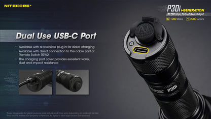 Nitecore P30i 2000 Lumen 1093 Yard Long Throw Flashlight Hunting Kit