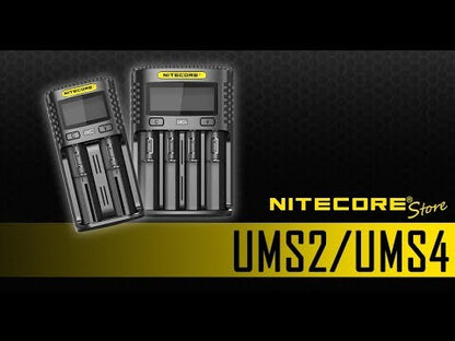 Nitecore UMS2 Dual-Slot USB-C Fast Charger, for 18650, 21700 batteries
