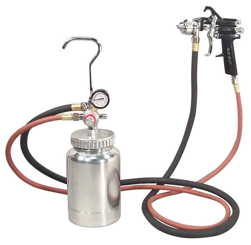 Astro Pneumatic - 2 Quart Pressure Pot with Gun and Hose - Black Handle - 1.2mm Nozzle
