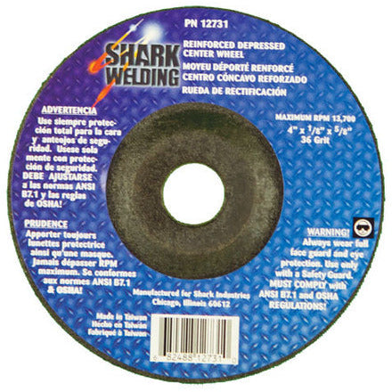 Shark Industries - 10 PK | 7″ Type 27 Aluminum Oxide Grinding Wheel – 1/4″ x 7/8 – 24 Grit